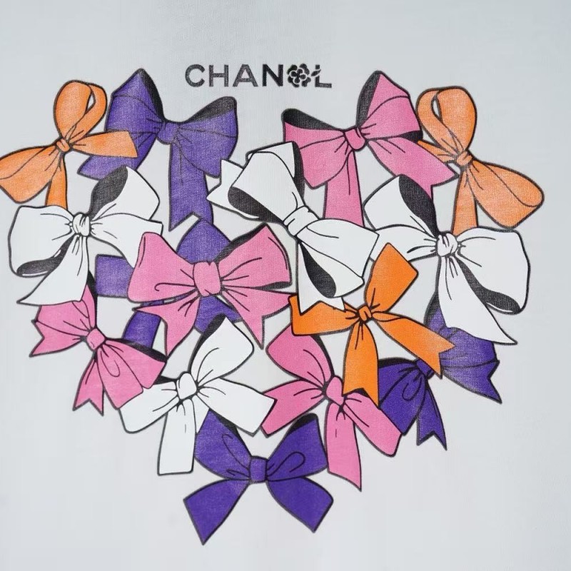 Ch*el Colorful Butterfly Cotton T-shirt
