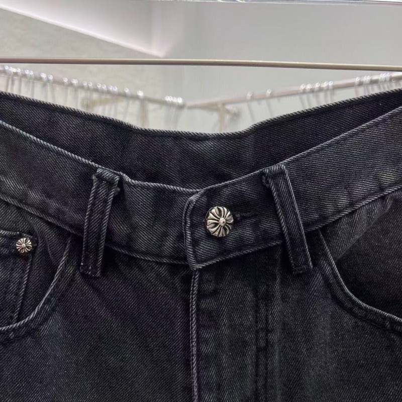 Ch**me He**ts Limited Edition Colorblock Washed Denim Shorts