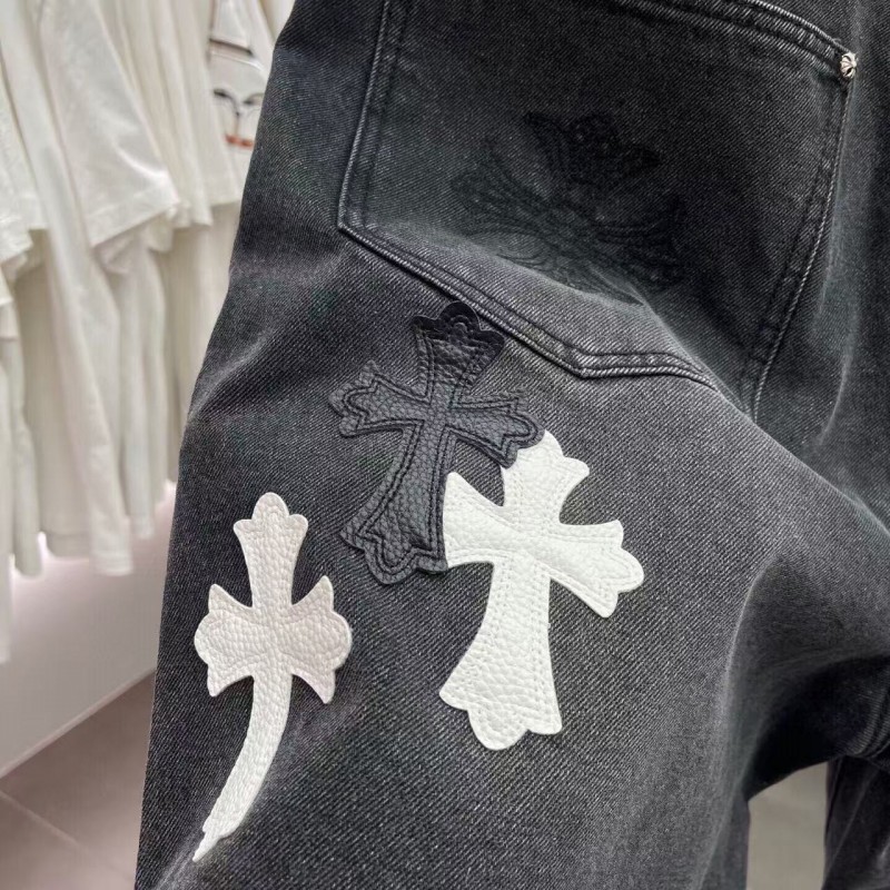 Ch**me He**ts Limited Edition Colorblock Washed Denim Shorts