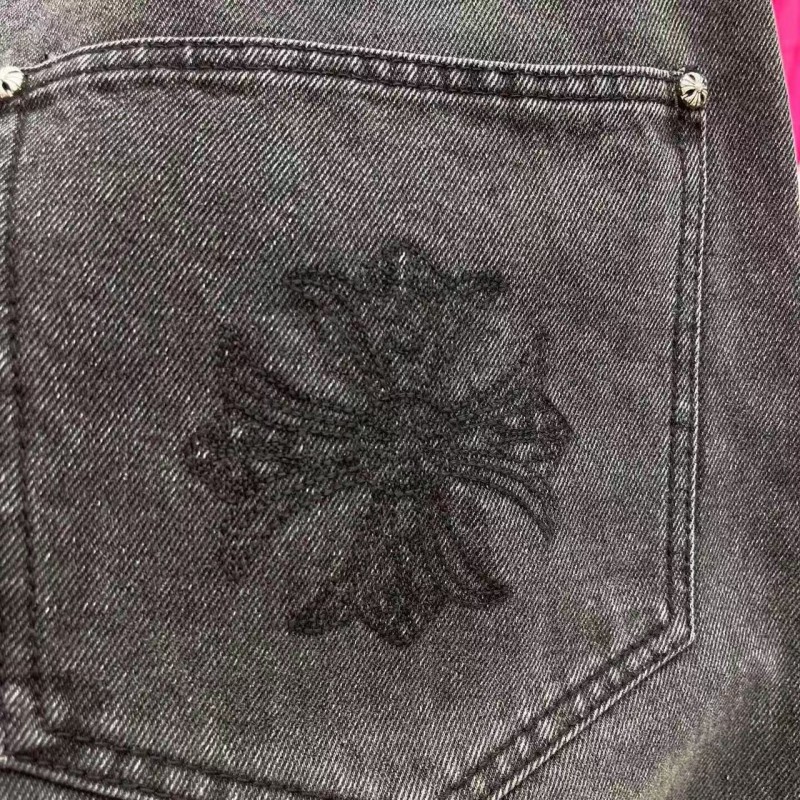 Ch**me He**ts Limited Edition Colorblock Washed Denim Shorts