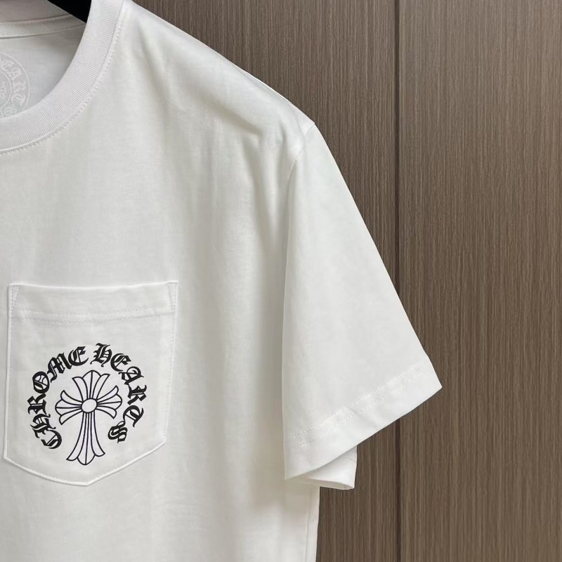 Ch**me He**ts 2025 early spring new style pocket horseshoe print short sleeves