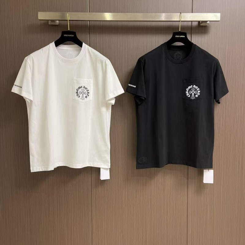 Ch**me He**ts 2025 early spring new style pocket horseshoe print short sleeves