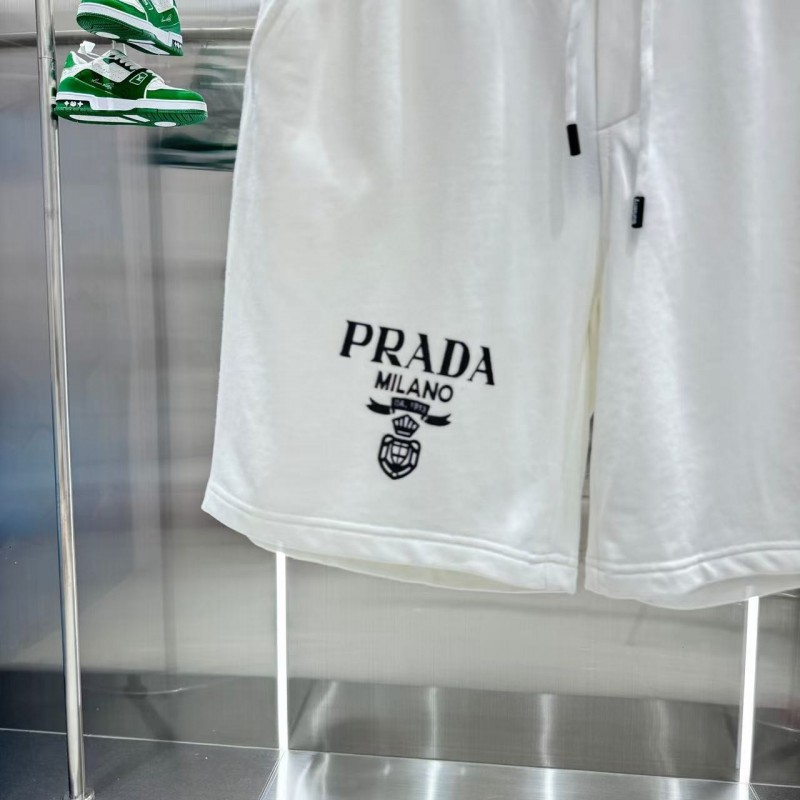 Pra*a logo printed washed shorts