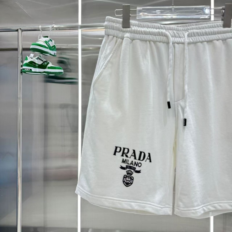 Pra*a logo printed washed shorts