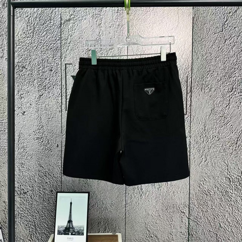 Pra*a boutique embroidered triangle logo shorts