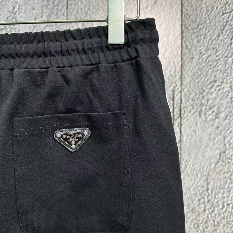 Pra*a boutique embroidered triangle logo shorts