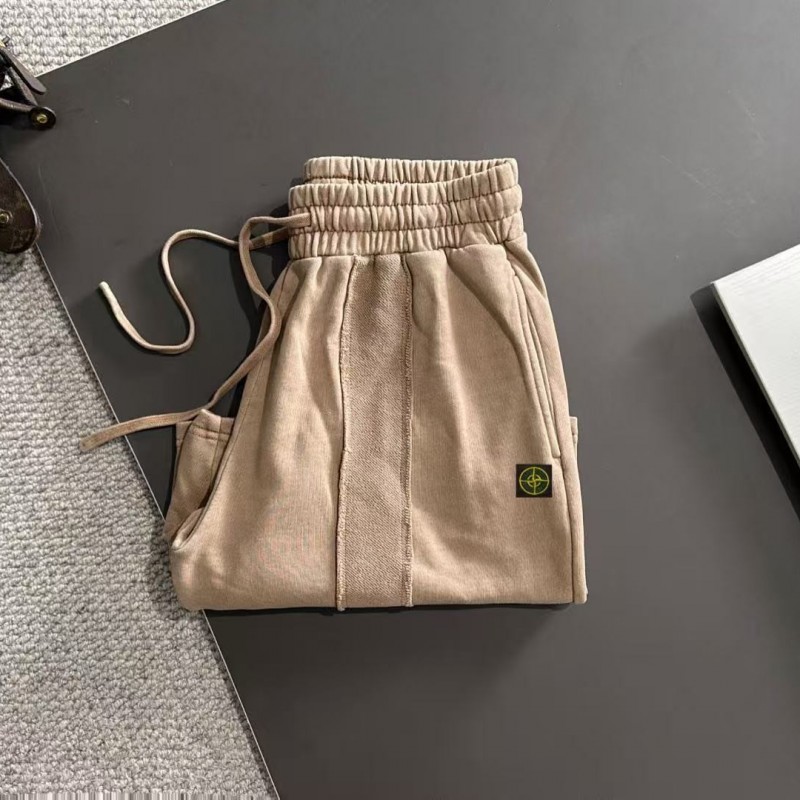 Stone Island 2025 Spring and Summer New Elastic Band Casual Washed Loose Shorts