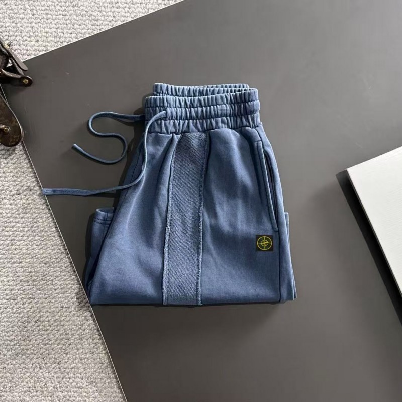 Stone Island 2025 Spring and Summer New Elastic Band Casual Washed Loose Shorts