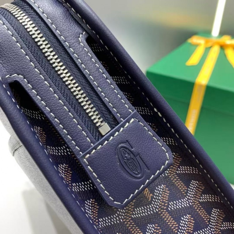 Go*ard imported cowhide with canvas small toilet bag, size: 25*18*7cm