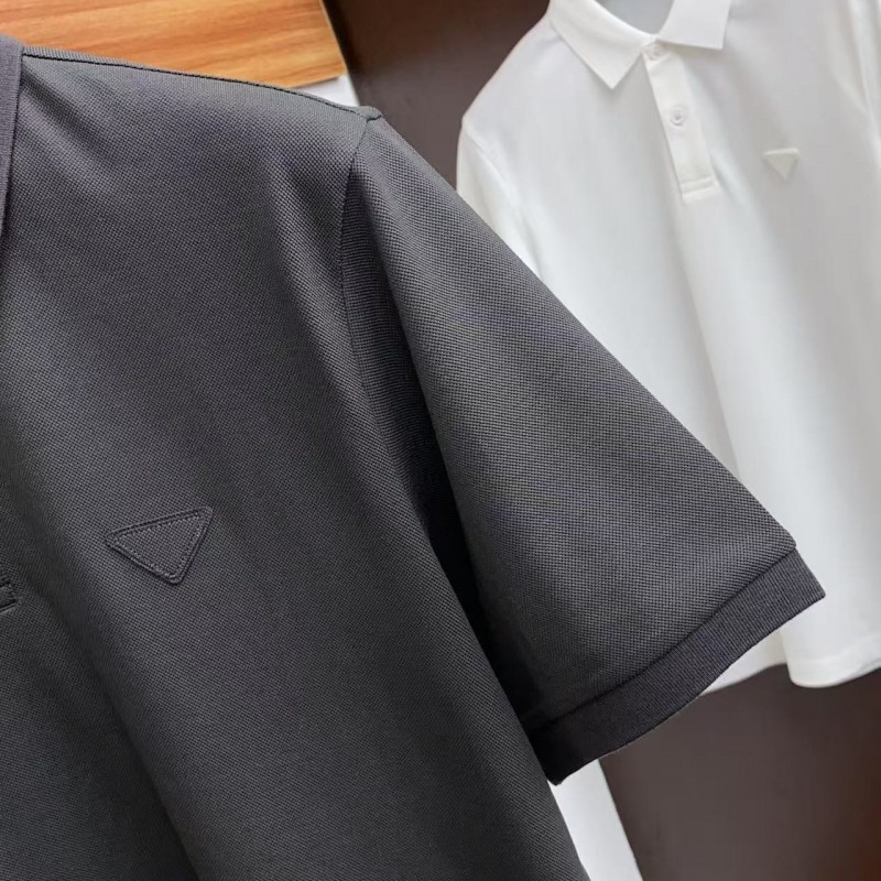 Pra*a 2025 new  lapel polo short sleeve