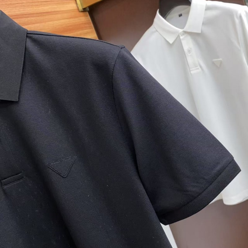 Pra*a 2025 new lapel polo short sleeve