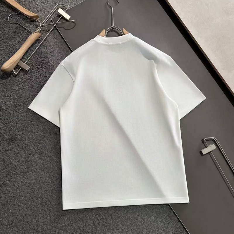 Pra*a 2025 Spring and Summer Latest Round Neck Fashion Short Sleeve