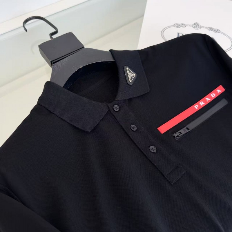 Pra*a latest 2025 lapel zipper pocket red label