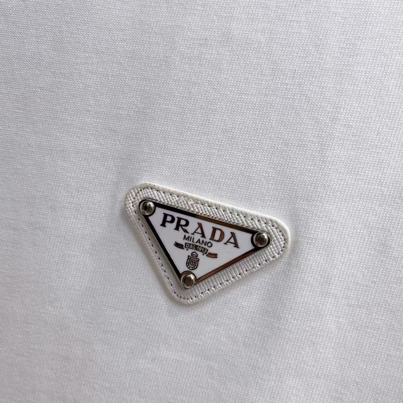 Pra*a 2025 new round neck T-shirt