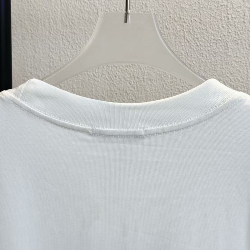 Pra*a 2025 new printed cotton T-shirt