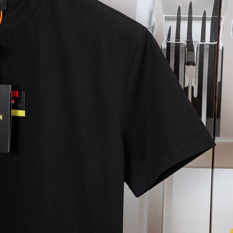 F**di 2025 Spring and Summer New Embroidered Casual Short Sleeves