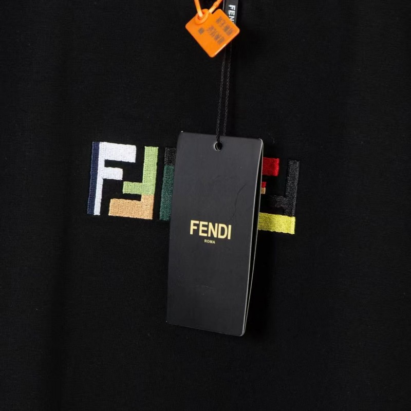 F**di 2025 Spring and Summer New Embroidered Casual Short Sleeves