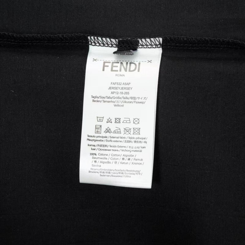 F**di 2025 Spring and Summer New Embroidered Casual Short Sleeves