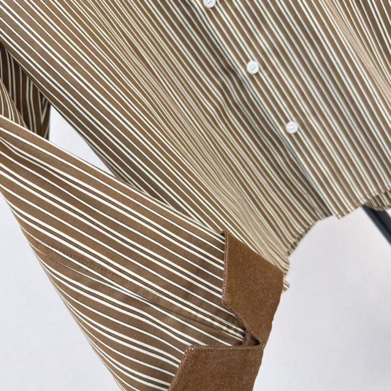 L0ew* spring and summer new logo embroidery striped shirtL0ew* spring and summer new logo embroidery