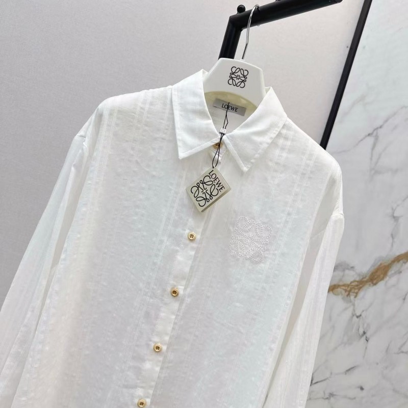 L0ew* SpringSummer new vintage woven striped loose shirt