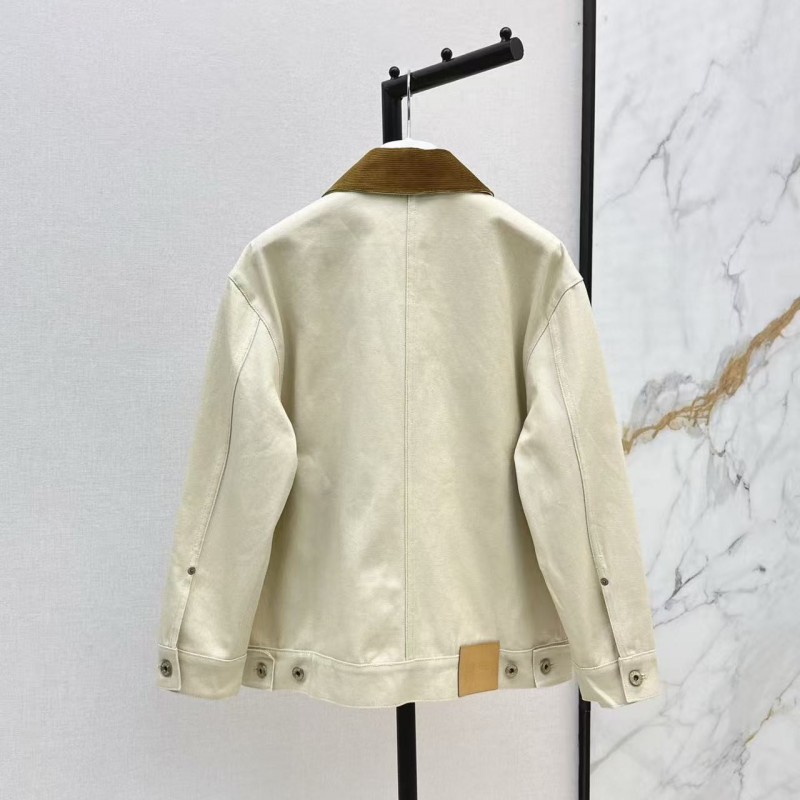 L0ew* Spring and Summer New Color-blocking Series Lapel Mid-length Casual Jacket