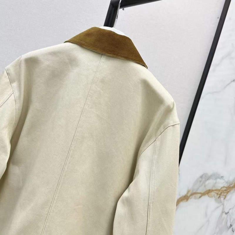 L0ew* Spring and Summer New Color-blocking Series Lapel Mid-length Casual Jacket