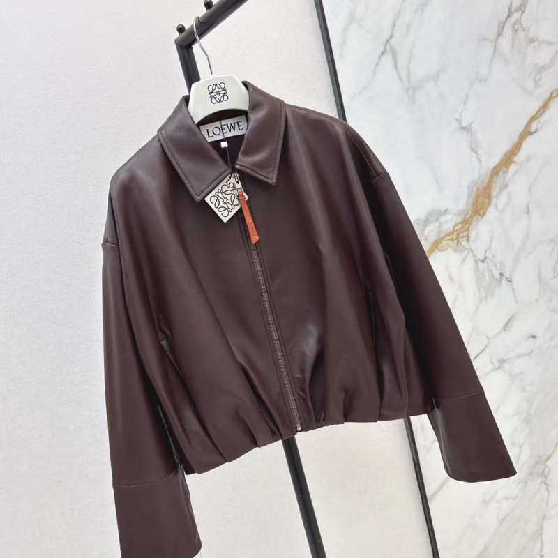 L0ew* Spring and Summer latest retro modern fashion design imported sheepskin pleated women