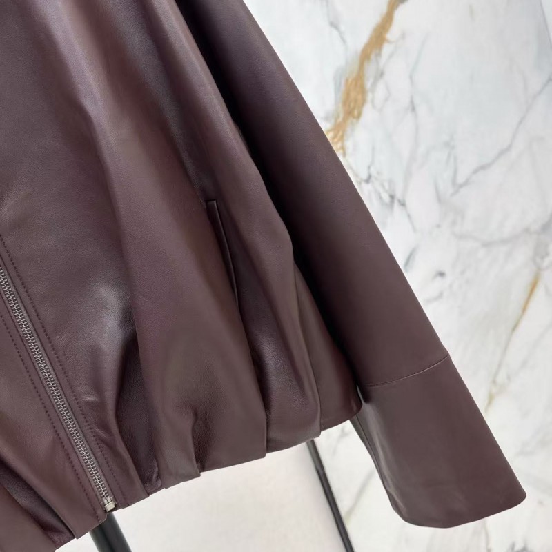 L0ew* Spring and Summer latest retro modern fashion design imported sheepskin pleated women