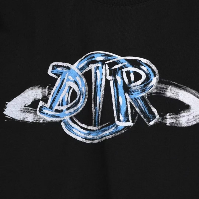 D*0r 2025 new Starry Sky Graffiti Round Neck T-shirt