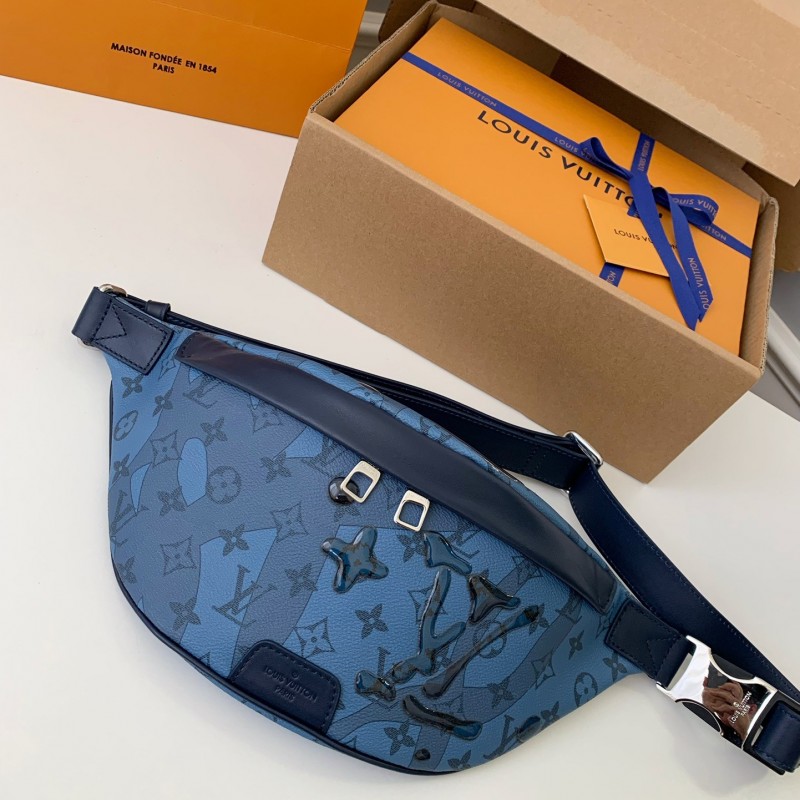L0*is V*t0n 2023 New DISCOVERY Droplet Blue Waistpack M22576 Size: 44 * 15 * 9cm