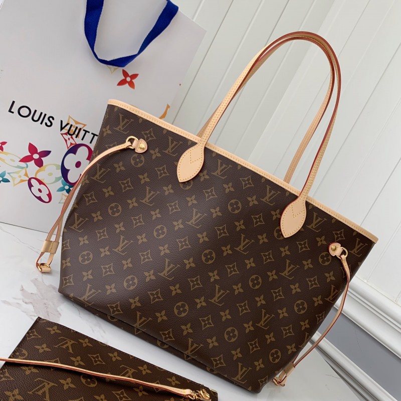 L0*is V*t0n NEVERFULL Apricot Medium Shopping Bag M40995, Top Quality Size: 31 * 28 * 14cm