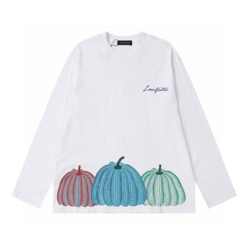 LV pumpkin print round neck long sleeve T-shirt 6602 new style