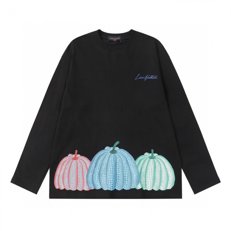 LV pumpkin print round neck long sleeve T-shirt 6602 new style