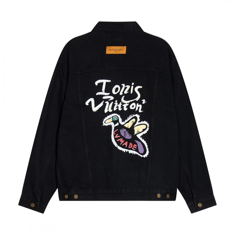L0*is V*t0n "LV Back Duck Flying" printed denim jacket