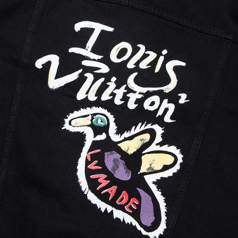 L0*is V*t0n "LV Back Duck Flying" printed denim jacket