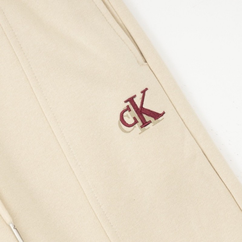 Calvin Klein embroidered logo two piece cream sweatpants