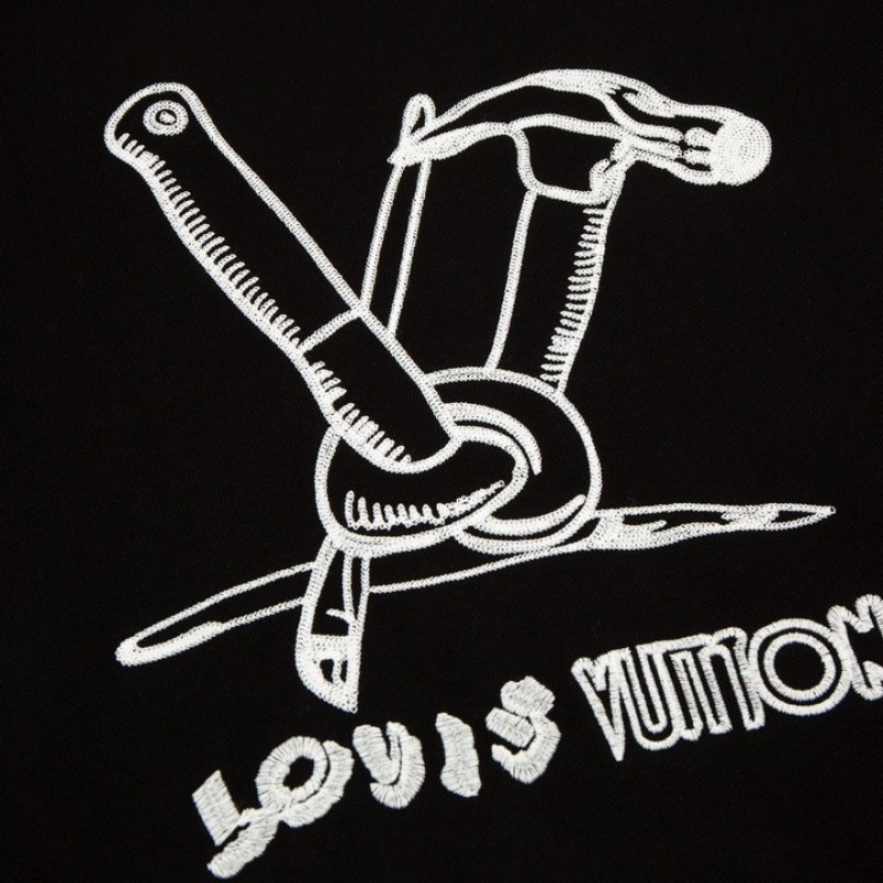 L0*is V*t0n 23ss hammer pattern embroidered round neck sweatshirt