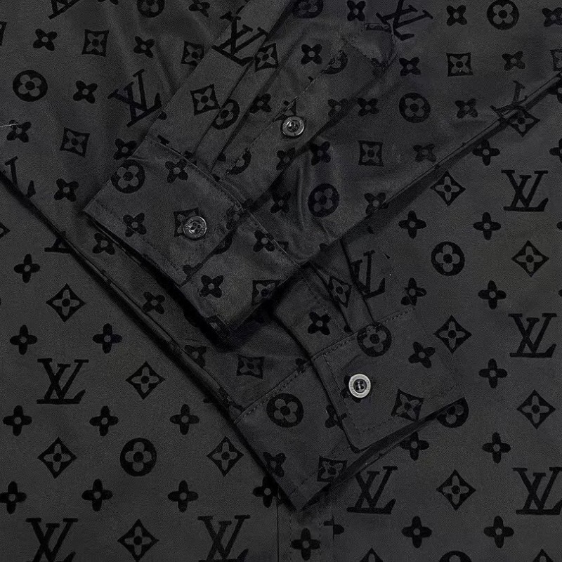 L0*is V*t0n jacquard all over print flocked shirt GS1021