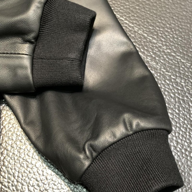 Zegna hooded leather jacket