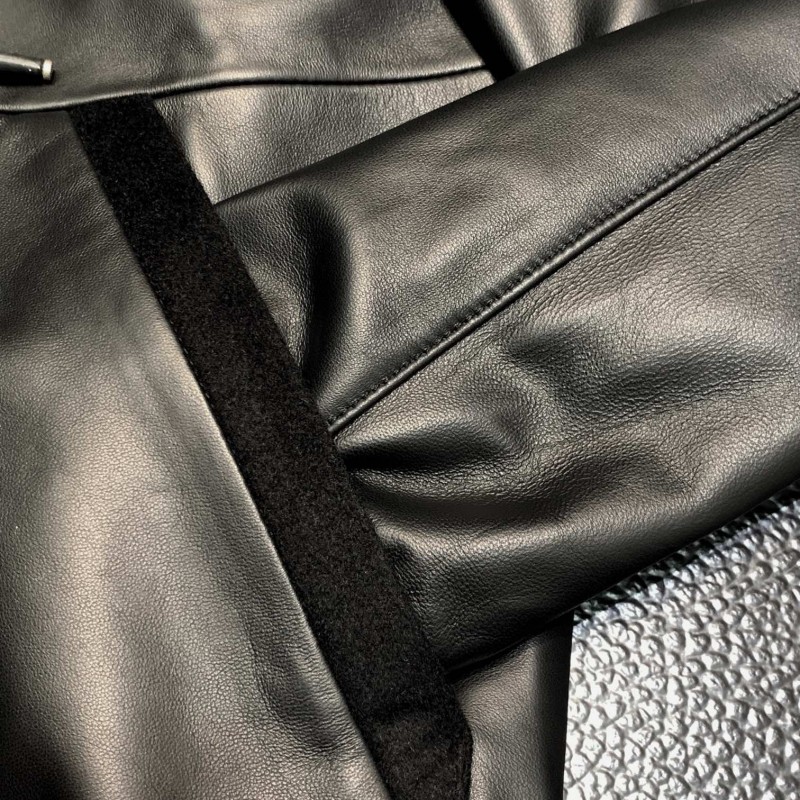 Zegna hooded leather jacket