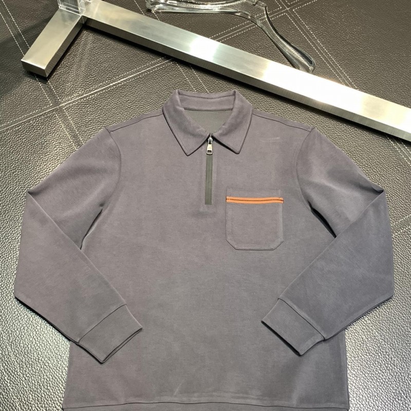 Zegna lapel casual sweatshirt