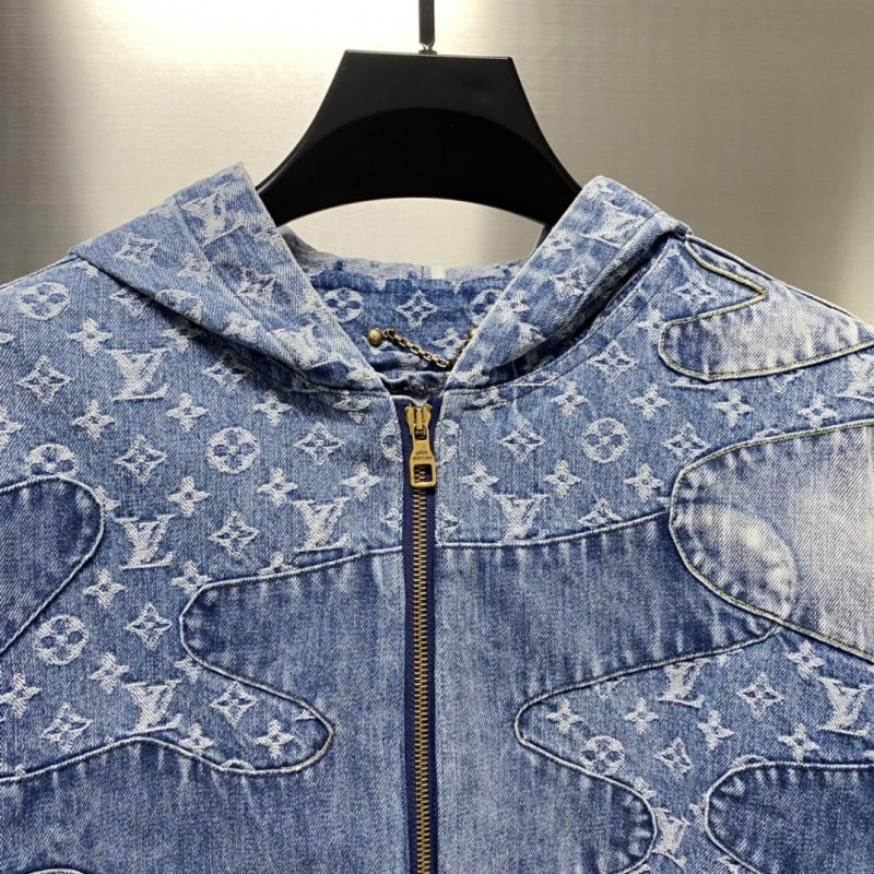 L0*is V*t0n casual hoodie denim jacket