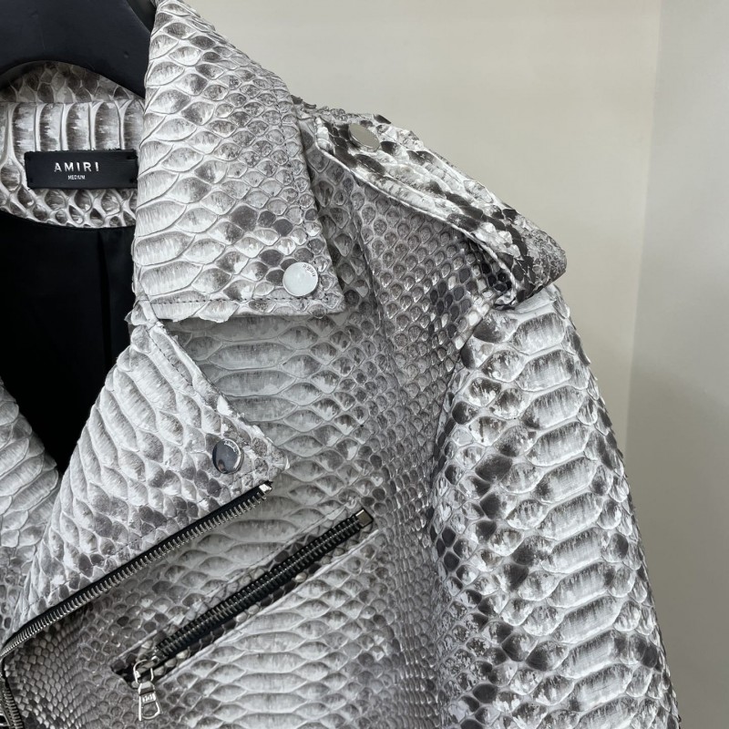 Amiri Real python leather jacket
