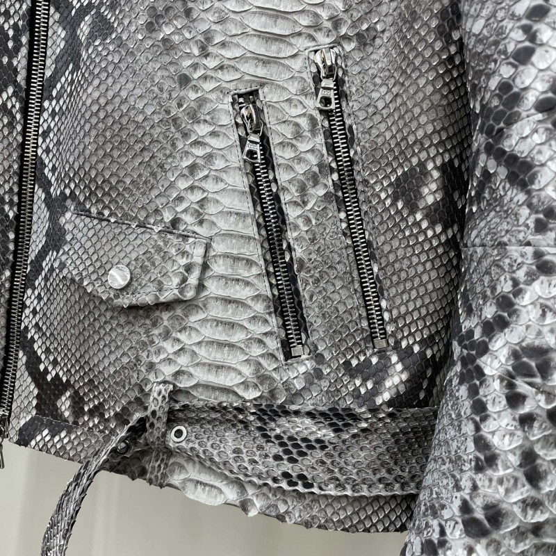 Amiri Real python leather jacket