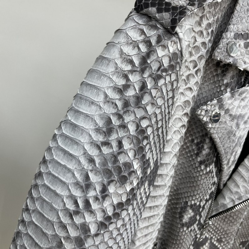 Amiri Real python leather jacket