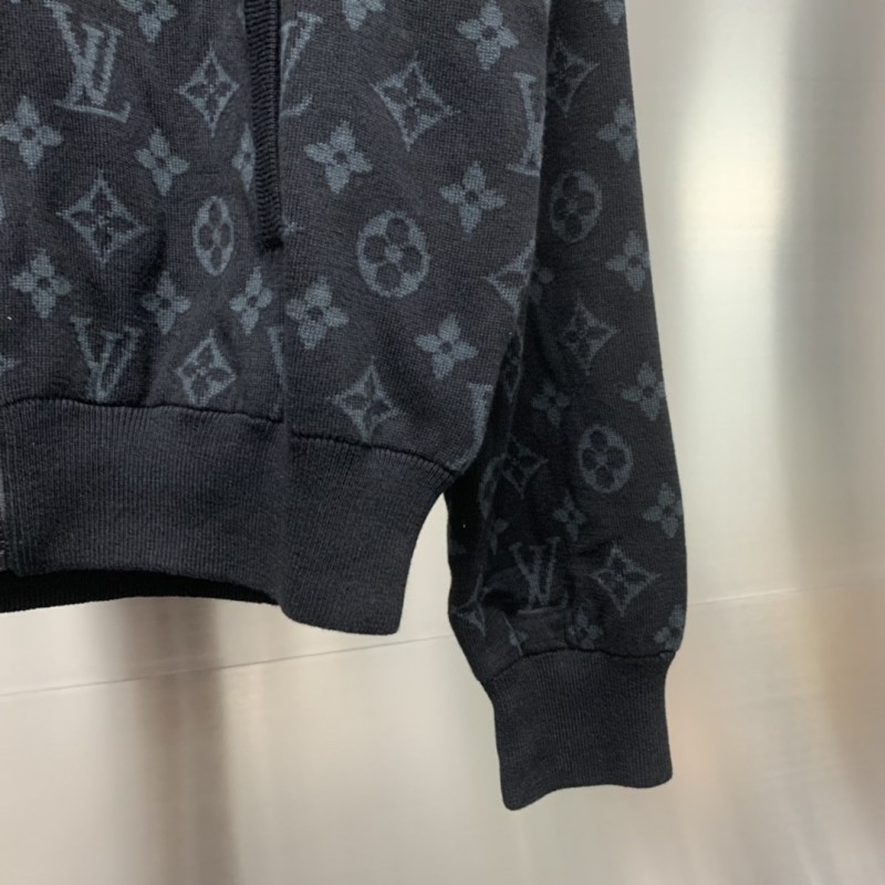 L0*is V*t0n graffiti jacquard knit zipped jacket