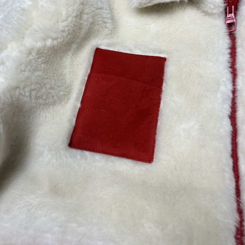 L0*is V*t0n Multi-pocket plush leather jacket