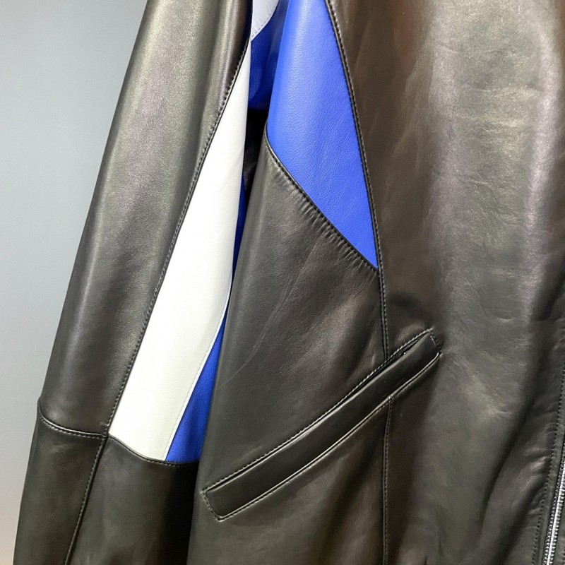 Ba*len*cia*ga 2023 Hooded Leather Jacket