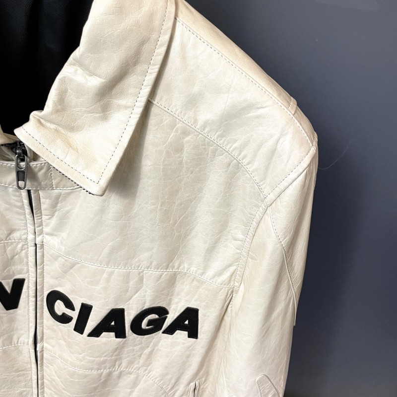 Ba*len*cia*ga Paris catwalk style biker leather jacket