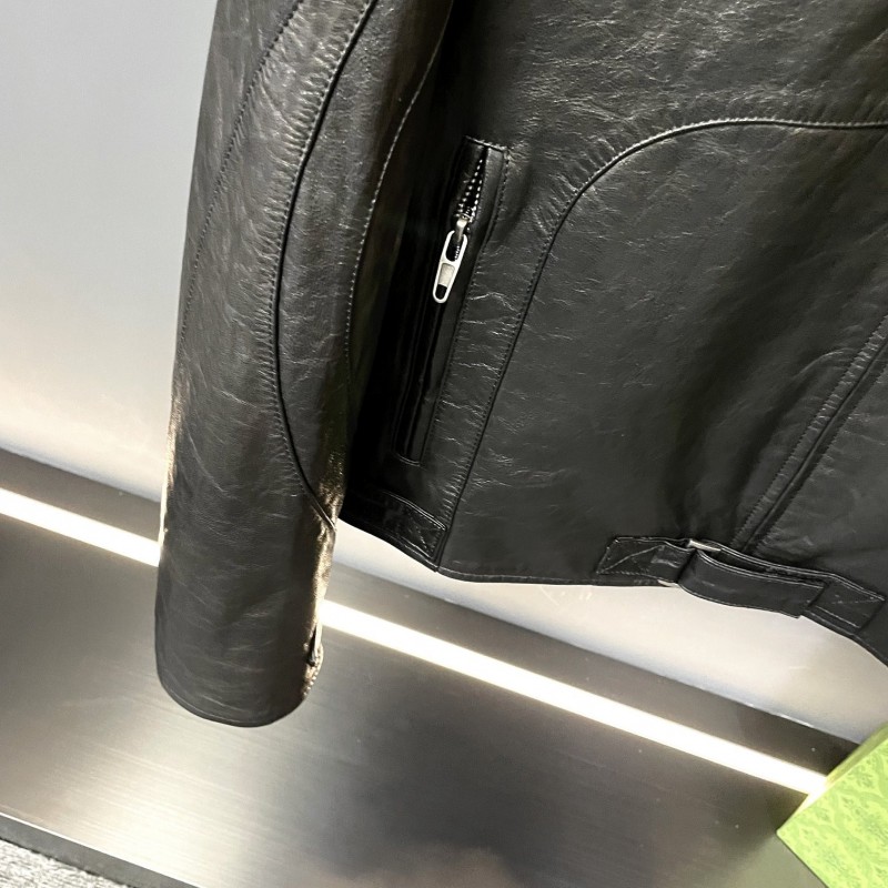 Ba*len*cia*ga Paris catwalk style biker leather jacket